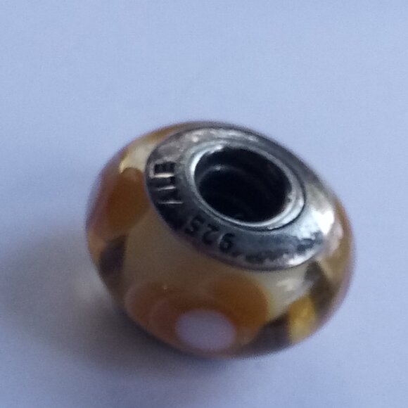 Pandora 790645 Sterling Silver Flowers for You Murano Glass Bead yellow - Picture 4 of 5